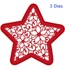 Load image into Gallery viewer, Creative Expressions - Dies - Festive Collection - Poinsettia Star. Craft Dies by Sue Wilson are an elegant collection of high quality steel designs designed to co-ordinate with each other. Size approx. 4.5" x 4.5". Available at Embellish Away located in Bowmanville Ontario Canada.
