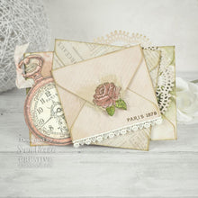 Charger l'image dans la galerie, Creative Expressions - Sam Poole  8"x8" in Paper Pad - 160gsm - Shabby Blooms. This 8x8 inch Shabby Blooms paper pad designed by Sam Poole includes 24 single sided pages featuring 12 unique designs. 160gsm, Acid free. Available at Embellish Away located in Bowmanville Ontario Canada. Example by Sam Poole.

