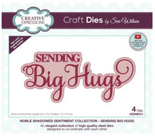 Charger l'image dans la galerie, Creative Expressions - Sue Wilson Dies - Noble Shadowed Sentiment - Sending Big Hugs.  Bold curly text in a good size the dies will add a great finishing touch to a card or as a main feature. Available at Embellish Away located in Bowmanville Ontario Canada.
