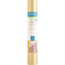 गैलरी व्यूवर में इमेज लोड करें, Cricut - Shimmer Vinyl 12"X48" Roll - Gold. Ideal for making removable decals, labels, home decor, media covers and other DIY projects! Cut intricate images that adhere but leave behind no stubborn residue. This package contains one 12x48 inch roll of vinyl. Imported. Available at Embellish Away located in Bowmanville Ontario Canada.
