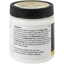Charger l'image dans la galerie, Deco Foil - Transfer Gel DUO 4Fl Oz. Deco Foil has reformulated the transfer gel to work with or without heat. You can transfer using heat or pressure from a die-cutting machine. Permanent transfer medium that dries clear and remains tacky for easy use. This package contains 4oz of transfer gel. Made in USA. Available at Embellish Away located in Bowmanville Ontario Canada.

