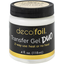 Charger l'image dans la galerie, Deco Foil - Transfer Gel DUO 4Fl Oz. Deco Foil has reformulated the transfer gel to work with or without heat. You can transfer using heat or pressure from a die-cutting machine. Permanent transfer medium that dries clear and remains tacky for easy use. This package contains 4oz of transfer gel. Made in USA. Available at Embellish Away located in Bowmanville Ontario Canada.
