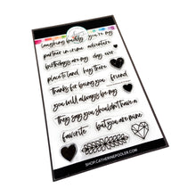 Cargar imagen en el visor de la galería, Catherine Pooler - Sentiments Stamp Set - Favorite Day Ever. They say you shouldn't have a favorite, but this stamp set might become one of yours! The Favorite Day Ever Sentiments Stamp Set contains mix and match sentiment stamps for creating the perfect greeting for all your favorite people. Tell them "you will always be my favorite" or "you're my favorite partner in crime". This set was designed to coordinate with our Favorite on a Line Die. Available at Embellish Away located in Bowmanville Ontario Canad
