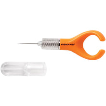 Load image into Gallery viewer, FISKARS-Fingertip Control Craft Knife. Complete control is finger and be used similar to a writing utensil to give you maximum control. Knife measures 4x1-1/4in. this package contains one craft knife with removable blade and one plastic cover. Imported. Available at Embellishaway.ca in Bowmanville Ontario Canada.
