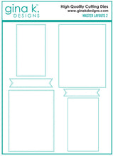 Charger l'image dans la galerie, Gina K. Designs - Die - Masters Layouts 2. Master Layouts 2 is the second set in a series of card layout templates. These dies will help you cut perfect layers for front panels for A2 cards. Available at Embellish Away located in Bowmanville Ontario Canada.
