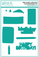 Charger l'image dans la galerie, Gina K. Designs - Stamps - Birthday Bash. Birthday Bash is a stamp set by Gina K Designs. This set is made of premium clear photopolymer and measures 6" X 8". Made in the USA  Coordinating die set Birthday Bash sold separately.  FEATURES Birthday, Cake, Candle, Banner, Layering Available at Embellish Away located in Bowmanville Ontario Canada.
