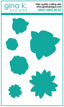 Load image into Gallery viewer, Gina K. Designs - Dies - Lovely Ladies. Our dies are compatible with most die cutting machines.  Follow the manufacturer's instructions for your specific machine for cutting wafer thin dies.  The Lovely Ladies Die set coordinates with the Lovely Ladies Stamp Set. Each sold separately. Made in USA. Available at Embellish Away located in Bowmanville Ontario Canada.
