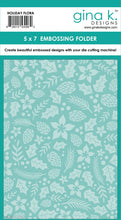Charger l'image dans la galerie, Gina K. Designs - Embossing Folder - Holiday Flora. The embossing folders create deeply etched designs for a truly dimensional effect. They can also be used for a verity of fun cardmaking techniques. Embossing folders measure 5 x 7 inches. Available at Embellish Away located in Bowmanville Ontario Canada.
