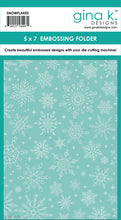 Charger l'image dans la galerie, Gina K. Designs - Embossing Folder - Snowflakes. The embossing folders create deeply etched designs for a truly dimensional effect. They can also be used for a verity of fun cardmaking techniques. Embossing folders measure 5 x 7 inches. Available at Embellish Away located in Bowmanville Ontario Canada.
