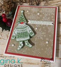 Charger l'image dans la galerie, Gina K. Designs - Embossing Folder - Snowflakes. The embossing folders create deeply etched designs for a truly dimensional effect. They can also be used for a verity of fun cardmaking techniques. Embossing folders measure 5 x 7 inches. Available at Embellish Away located in Bowmanville Ontario Canada. Card design by brand ambassador.
