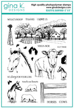 Charger l'image dans la galerie,  Gina K. Designs - Stamp &amp; Die Set - Beautiful Barnyard. Melanie Muenchinger continues her nature series and follows up Farmyard Friends with the coordinating Beautiful Barnyard set. Available at Embellish Away located in Bowmanville Ontario Canada.
