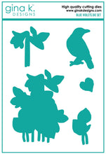 Load image into Gallery viewer, Gina K. Designs - Stamp &amp; Die Set - Blue Violets. Blue Violet is a stamp set by Arjita Singh. This set is made of premium clear photopolymer and measures 6" X 8". The die set gives you the ability to cut out and layer, creating texture to your creation. Available at Embellish Away located in Bowmanville Ontario Canada.
