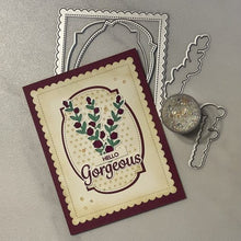 Charger l'image dans la galerie, Gina K. Designs - Stamp &amp; Die Set - Positive Greetings. Positive Greetings is a stamp set by Debrah Warner. Use the die cuts to easily cut out your script to create layers and dimensions. Made in the USA. Made in the USA. Available at Embellish Away located in Bowmanville Ontario Canada. Card design by brand ambassador.
