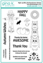 गैलरी व्यूवर में इमेज लोड करें, Gina K. Designs - Stamps - Autumn Scarecrow. Autumn Scarecrow is a stamp set by Debrah Warner. This set is made of premium clear photopolymer and measures 6" X 8". Made in the USA. Available at Embellish Away located in Bowmanville Ontario Canada.
