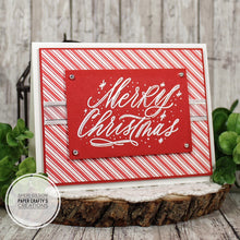 Load image into Gallery viewer, Gina K. Designs - Stamps - Peace on Earth. Peace on Earth is a stamp set by Emily Loggans. This set is made of premium clear photopolymer and measures 6" X 8".   Made in the USA. Available at Embellish Away located in Bowmanville Ontario Canada. Card design by Sheri Gilson.
