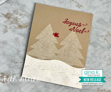 Charger l'image dans la galerie, Gina K. Designs - Stamps - Winter Wonderland. Winter Wonderland is a stamp set by Beth Siliaka. This set is made of premium clear photopolymer and measures 6" X 8". Made in the USA. Available at Embellish Away located in Bowmanville Ontario Canada. - Slimline card designed by Beth Silaika.
