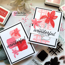 Load image into Gallery viewer, Gina K. Designs - Stamps - Wonderful In Every Way. Wonderful in Every Way is a stamp set by Lisa Hetrick. This set is made of premium clear photopolymer and measures 6" X 8". Made in the USA. Available at Embellish Away located in Bowmanville Ontario Canada. Card design by brand ambassador.
