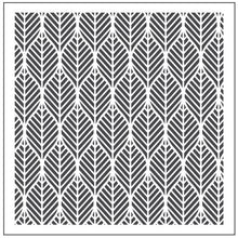 Load image into Gallery viewer, Gina K. Designs - Stencil - Leafy. Gina K. Designs Art Screens can be used with ink, sprays, pastes, and gels to create beautiful backgrounds and images. Layer stencils together for more options. Wash with soap and warm water. Pat dry. 5.875 X 5.875. Made in USA. Available at Embellish Away located in Bowmanville Ontario Canada.
