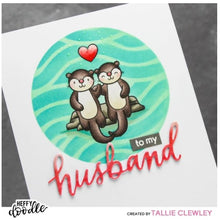 Cargar imagen en el visor de la galería, Heffy Doodle - Heffy Cuts Die - Husband. A standalone metal cutting die of the word ‘Husband’ in a hand lettered style. Measuring approximately 3" x 1". Available at Embellish Away located in Bowmanville Ontario Canada. Card example by Tallie Clewley
