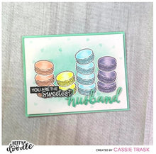 Cargar imagen en el visor de la galería, Heffy Doodle - Heffy Cuts Die - Husband. A standalone metal cutting die of the word ‘Husband’ in a hand lettered style. Measuring approximately 3" x 1". Available at Embellish Away located in Bowmanville Ontario Canada. Card example by Cassie Trask.
