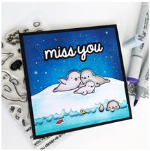 Cargar imagen en el visor de la galería, Heffy Doodle - Heffy Cuts Die - Miss You. A metal cutting die of the words 'Miss You’ in a script font style, in addition to a matching outline die to create a shadow matt layer. Use together or separately to create different looks for your projects. Measuring approximately 3.5"x1.25". Available at Embellish Away located in Bowmanville Ontario Canada. Card example by Heffy Doodle.
