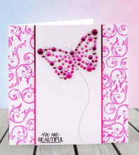 Load image into Gallery viewer, This stunning selection of brand new gemstones from Hunkydory Crafts is the perfect essential addition to your craft stash! The brand new packs include 3 different sizes – 3mm, 5mm and 7mm and include a range of colours. Available at Embellish Away located in Bowmanville Ontario Canada. Pretty Pinks card example by brand ambassador.
