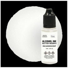 Load image into Gallery viewer, Couture Creations - Glitter Accents Alcohol Ink - .4 fl. oz. Glitter Accents Alcohol Inks are an amazing way to add beautiful effects to your craft projects. Each bottle contains iridescent glitter mixed with beautiful translucent pigments for spectacular results when used alone or combined with Couture Creations Blending Solution for brilliant, sparkling mixes. Available at Embellish Away located in Bowmanville Ontario Canada. Incandescent.
