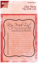 Charger l'image dans la galerie, Joy! Crafts - Stamp - My Wish List. 1 stamp. Size: 3.75"w x 4.5"h. Available at Embellish Away located in Bowmanville Ontario Canada.
