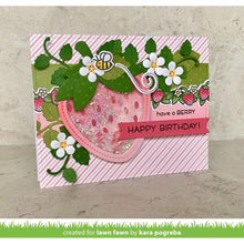 Charger l'image dans la galerie, Lawn Fawn - Cuts Custom Craft Die - Stitched Strawberry Frame. Available at Embellish Away located in Bowmanville Ontario Canada. Card design by Kara Pogreba.
