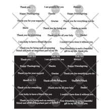Load image into Gallery viewer, Maker Forte - Simple Sayings Cardstock 8.5"X5.5" - 4/Pkg - Thankful All Around. Perfect greetings for friendship, appreciation and Thanksgiving. Available at Embellish Away located in Bowmanville Ontario Canada.
