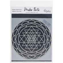 Load image into Gallery viewer, Maker Forte - Stencils 6"X6" - Sacred Geometry - Sri Yantra. Made in the USA. Available at Embellish Away located in Bowmanville Ontario Canada.
