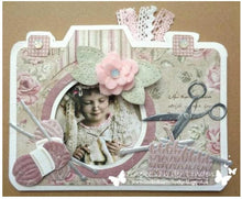Load image into Gallery viewer, Marianne Design - Creatables Dies - Scissors. A Creatable die element for cutting and embossing. Easy and fun to use in the Cuttlebug. Perfect for creating unique and beautiful designs on scrapbook pages and cards. Approx. Size: 2". Available at Embellish Away located in Bowmanville Ontario Canada. Card example by brand ambassador.
