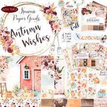 Cargar imagen en el visor de la galería, Memory Place - Kawaii Paper Goods Bundle Box - Autumn Wishes. Kawaii Paper Autumn Wishes quarterly bundle includes: 12 double-sided 12x12 inch Cardstock (2 each/6 designs), 1 Pack of Ephemera Die Cut Cardstock, 24 Sheets of 6x6 inch Origami Papers (6 each/4 designs), 1 clear stamp set, 1 roll of Washi tape (1 inch x 5.4 yards) and a bonus set of die-cut chipboard.  Available at Embellish Away located in Bowmanville Ontario Canada.
