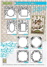 Load image into Gallery viewer, Nellie's Choice - Embossing Folder - Flower Christmas Frame Square. Size: 5" x 5". Available at Embellish Away located in Bowmanville Ontario Canada.
