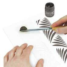 將圖片載入圖庫檢視器 Nuvo - Glimmer Paste - 1.7 oz. Nuvo Glimmer Paste can provide unique variety to your work. Use in combination with any stencil to create dimensional strip designs or bring texture and sparkle to larger areas and projects. The high concentration of glitter is sure to add a vibrant shimmer to whatever you are creating.  Available at Embellish Away located in Bowmanville Ontario Canada. Nebulosity Black example.
