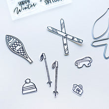 गैलरी व्यूवर में इमेज लोड करें, Catherine Pooler - Stamps &amp; Dies - On The Slopes. It's time to hit the slopes! The On the Slopes Stamp Set is full of outdoor winter sport icons and gear, complete with hot cocoa! Available at Embellish Away located in Bowmanville Ontario Canada.
