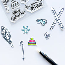 गैलरी व्यूवर में इमेज लोड करें, Catherine Pooler - Stamps &amp; Dies - On The Slopes. It's time to hit the slopes! The On the Slopes Stamp Set is full of outdoor winter sport icons and gear, complete with hot cocoa! Available at Embellish Away located in Bowmanville Ontario Canada.

