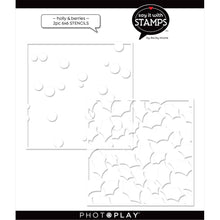 Cargar imagen en el visor de la galería, PhotoPlay - Say It With Stamps - Stencils -6" 2/Pkg - Holly &amp; Berries. Available at Embellish Away located in Bowmanville Ontario Canada
