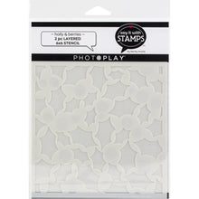 Cargar imagen en el visor de la galería, PhotoPlay - Say It With Stamps - Stencils -6" 2/Pkg - Holly &amp; Berries. Available at Embellish Away located in Bowmanville Ontario Canada
