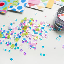 Cargar imagen en el visor de la galería, Catherine Pooler - Sequin Mix - Scranton. If you are looking for Dwight's missing highlighters, we put them in the Scranton Sequin Mix!! Named for Scranton, PA with a nod to the location of the fictitious Dunder Mifflin Paper Company, this bright and vibrant mix of highlighter pink, green and blue sequins. This mix brings the sparkle and pairs perfectly with our Sketchbook Patterned Paper. Available at Embellish Away located in Bowmanville Ontario Canada.

