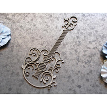 Cargar imagen en el visor de la galería, Scrapaholics - Laser Cut Chipboard - 1.8mm Thick - Flourish Guitar - 5.75"X2.75". Available at Embellish Away located in Bowmanville Ontario Canada.
