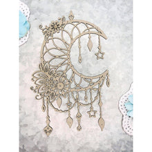 Load image into Gallery viewer, Scrapaholics - Laser Cut Chipboard - 1.8mm Thick - Moon Dream Catcher - 6.25"X4". Available at Embellish Away located in Bowmanville Ontario Canada.
