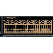 Cargar imagen en el visor de la galería, Scrapaholics - Laser Cut Chipboard 1.8mm Thick - Iron Fence - 10"X3". Available at Embellish Away located in Bowmanville Ontario Canada.
