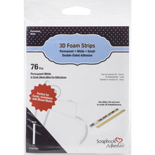 गैलरी व्यूवर में इमेज लोड करें, Scrapbook Adhesives - 3D Foam Strips - 76/Pkg - White - 0.12"X3.93"X0.08". Use 3D Foam Strips to create dimension on cards, scrapbook pages and mixed media crafts. High density foam does not crush and can be heat embossed. Perfect for paper to paper applications, but also works on wood, glass, plastic, canvas, metal, and ribbon. This package contains 76 .12x.39x.08 inch 3D foam strips. Available at Embellish Away located in Bowmanville Ontario Canada.
