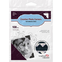 Cargar imagen en el visor de la galería, Scrapbook Adhesives - Paper Photo Corners Self-Adhesive - 108/Pk - Black. 3L CORP-Classic Style Paper Photo Corners. Classic style paper corners in an easy to use self-adhesive version. Perfect for safely adhering photos to scrapbook pages so that they can be taken out without damage. Archival quality, Available at Embellish Away located in Bowmanville Ontario Canada.
