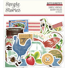 Load image into Gallery viewer, Simple Stories - Bits &amp; Pieces Die-Cuts - 59/Pkg - Simple Vintage Berry Fields. Die-Cuts are a great addition to scrapbook pages, greeting cards and more! The perfect embellishment for all your paper crafting needs! Available at Embellish Away located in Bowmanville Ontario Canada.
