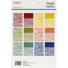 Load image into Gallery viewer, Simple Stories - Color Vibe Alpha Sticker Book 12/Sheets - Bold - 1758/Pkg. The perfect addition to your scrapbooks, cards and more! This package contains 12 5.5x8.25 inch sheets with 1,758 stickers total. Acid and lignin free. Imported. Available at Embellish Away located in Bowmanville Ontario Canada. 
