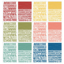 Load image into Gallery viewer, Simple Stories - Color Vibe Alpha Sticker Book 12/Sheets - Bold - 1758/Pkg. The perfect addition to your scrapbooks, cards and more! This package contains 12 5.5x8.25 inch sheets with 1,758 stickers total. Acid and lignin free. Imported. Available at Embellish Away located in Bowmanville Ontario Canada. 
