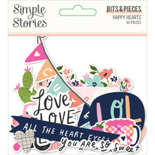 Cargar imagen en el visor de la galería, Simple Stories - Happy Hearts - Bits &amp; Pieces Die-Cuts - 60/Pkg. Die-Cuts are a great addition to scrapbook pages, greeting cards and more! The perfect embellishment for all your paper crafting needs! Package contains Simple Stories Bits &amp; Pieces, 60 coordinating die-cuts. Imported. Available at Embellish Away located in Bowmanville Ontario Canada.
