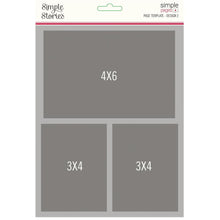 Cargar imagen en el visor de la galería, Simple Stories - Simple Pages Page Template - Design 2. Includes (1) 2-3"X4" &amp; 1-4"X6". Simple Pages Page Templates will be your new go-to tool for quick and easy scrapbooking. This reusable plastic template helps you design a layout in minutes. Available at Embellish Away located in Bowmanville Ontario Canada.
